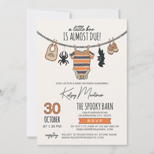 Kleiderreihe ein kleines booneutrales Halloween Einladung (Vorderseite)