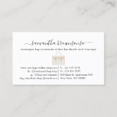 Kleidersack-Zubehör online handgefertigt Visitenkarte (Rückseite)