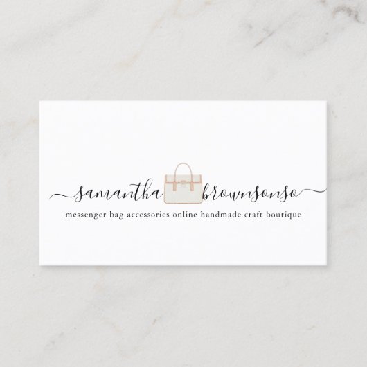 Kleidersack-Zubehör online handgefertigt Visitenkarte (Vorderseite)