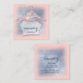 Kleiderschrank Mode Shop Blue Rose Diamond Quadratische Visitenkarte (Vorne/Hinten)