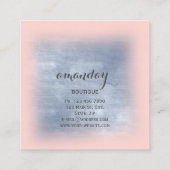 Kleiderschrank Mode Shop Blue Rose Diamond Quadratische Visitenkarte (Rückseite)