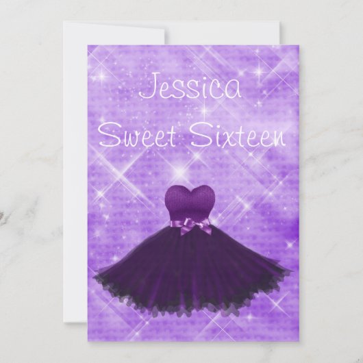 Kleidersilber-Glitzer-Geburtstag des Bonbon-16 Einladung (Vorderseite)