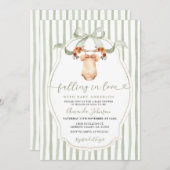 Kleiderständer mit Liebe und Babydusche Einladung (Vorne/Hinten)