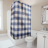 Kleiderstoff aus blauem Gingham, Stoffgewebe aus S Duschvorhang (Beispiel)