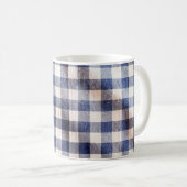 Kleiderstoff aus blauem Gingham, Stoffgewebe aus S Kaffeetasse (VorderseiteRechts)