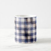 Kleiderstoff aus blauem Gingham, Stoffgewebe aus S Kaffeetasse (Mittel)