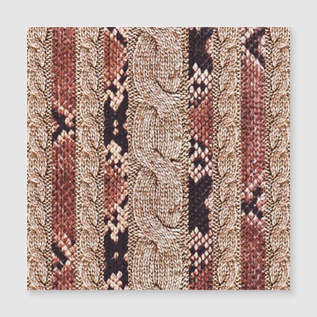 Kleiderstruktur, geometrisches Schlangenmuster. Magnetkarte (Vorderseite)