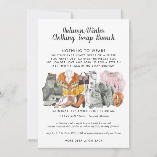 Kleidertausch-Party Einladung (Vorderseite)