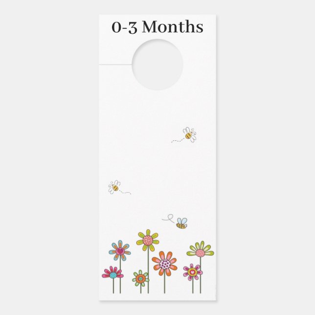 Kleidertrenner - 0-3 Monate Bienen beschäftigt Türanhänger (Vorderseite)