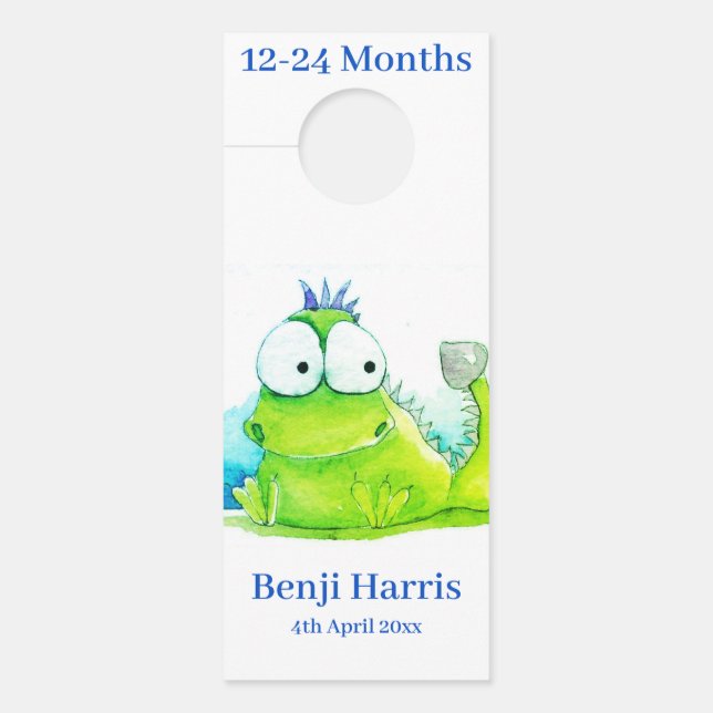 Kleidertrenner Hanger 12-24 Monate G/Drache Türanhänger (Vorderseite)