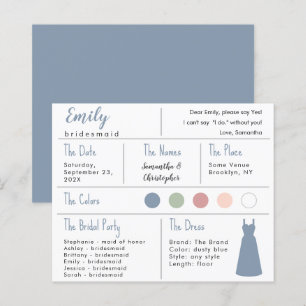 Kleidfarbe Dusty Blue Brautjungfer Informationskar