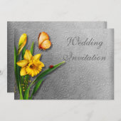 Kleidung auf dekorierter Silber-Einladungskarte Einladung (Vorne/Hinten)