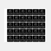 Kleidung aus schwarzem, rechteckigem Stoff Etiketten (Blatt)