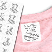 Kleidung aus schwarzem, rechteckigem Stoff Etiketten