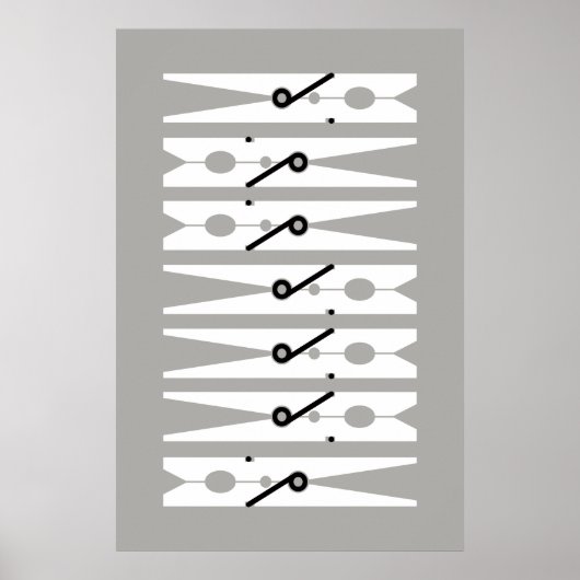 Kleidung Button Schwarz-weiß und graue Wäscherei R Poster (Vorne)