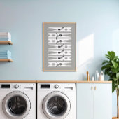 Kleidung Button Schwarz-weiß und graue Wäscherei R Poster