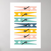 Kleidung Buttone Helle Farben Wäscherei Raum Kunst Poster (Vorne)