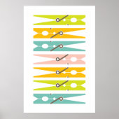 Kleidung Buttone Retro Color Wäscherei Raum Art Poster (Vorne)