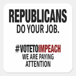 Kleidung gegen Trumpf zum Verkauf Quadratischer Aufkleber