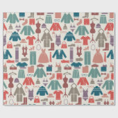 Kleidung Ikonen Wrapper Papier Geschenkpapier (Flach)