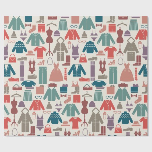 Kleidung Ikonen Wrapper Papier Geschenkpapier (Flach)