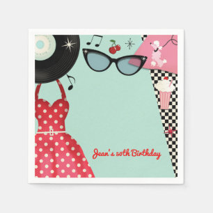 Kleidung im Stil der 1950er Jahre Retro Vintage Pa Serviette