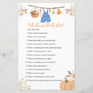 Kleidung Kürbis Baby Shower Wer kennt Daddy am bes
