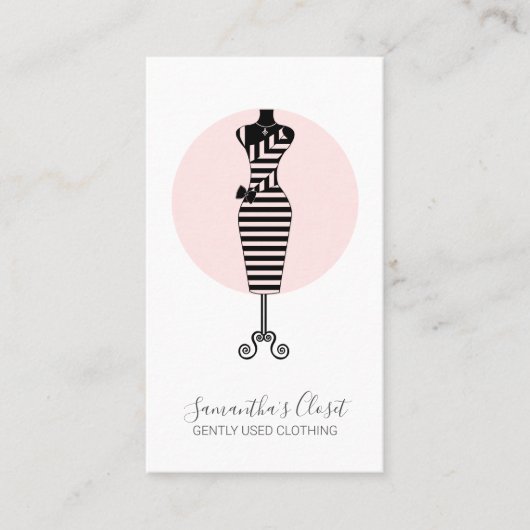 Kleidung Mannequin Blush Pink Gebrauchte Kleiderve Visitenkarte (Vorderseite)