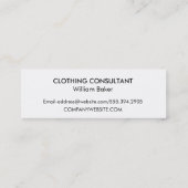 Kleidung Mini Visitenkarte (Rückseite)