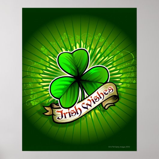 Kleidung mit dem Banner "Irish Wishs" Poster (Vorne)