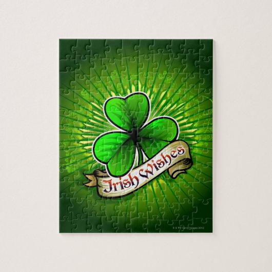 Kleidung mit dem Banner "Irish Wishs" Puzzle (Vertikal)