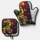 Kleidung Ofenhandschuh & Topflappen-Set (Vorderseite/Rückseite)