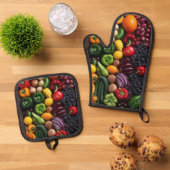 Kleidung Ofenhandschuh & Topflappen-Set (Oben Unten)