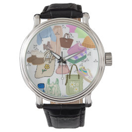 Kleidung, Schuhe und Beutel Armbanduhr