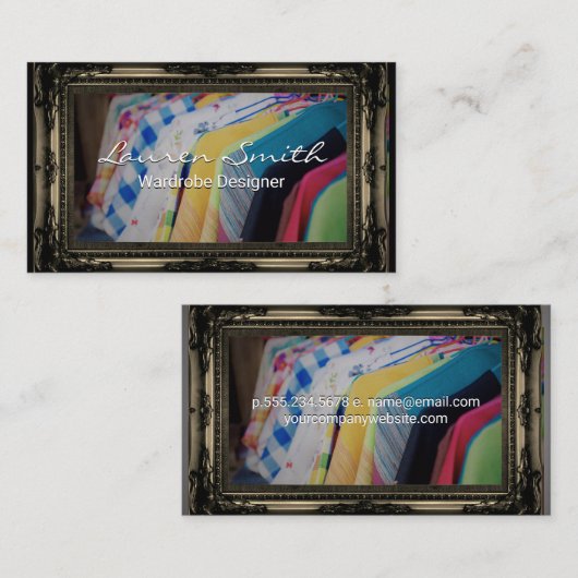 Kleidung | Sepia Extravagant Frame Visitenkarte (Vorne/Hinten)