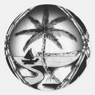 Kleidung und Accessoires aus Guam-Siegel Runder Aufkleber