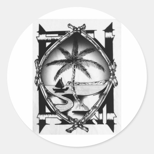 Kleidung und Accessoires aus Guam-Siegel Runder Aufkleber (Vorderseite)