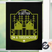 Kleidung und Dekoration von Baumhäusern Fensteraufkleber (Zuhause)