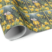 Kleidung und Maus im Regen Geschenkpapier (Rolleneckpunkt)