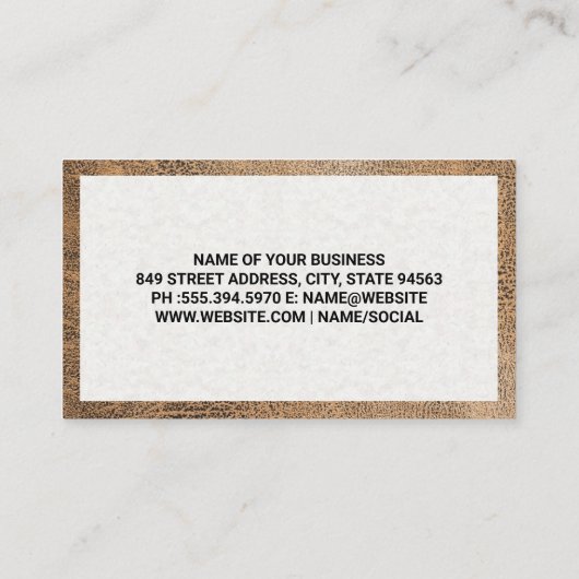 Kleidung | Wardrobe | Leder Visitenkarte (Rückseite)