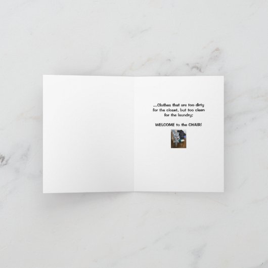 Kleidung zum Kleiderschrank, Wäscherei oder Stuhlk Karte (Innenseite)