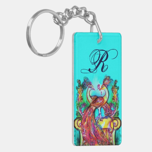 KLEIDUNGEN IN LIEBE MONOGRAM aquamarin-blau-grün Schlüsselanhänger (Vorderseite links)