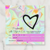 Kleidungsgröße der Boutique im Irisierenden Maßsta Geschenkanhänger (Rückseite)