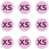 Kleidungsgrößenaufkleber Aufkleber (Vorderseite)