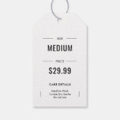 Kleidungslogos Preis Größe Hang Tag Care Anleitung Geschenkanhänger (Rückseite)