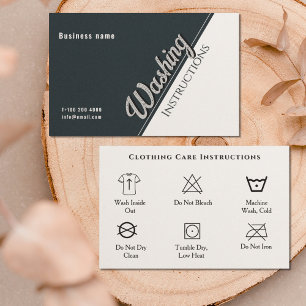 Kleidungspflege - Anleitungen Schwarz-weiß Visitenkarte