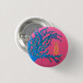 Klein, 1 ¼ Zoll-runder Knopf, "Eulen-Baum " Button (Vorne & Hinten)