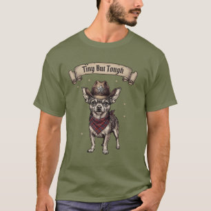 Klein, aber tough: Chihuahua rockt Cowboy T-Shirt
