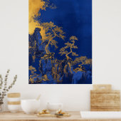 Klein Blue Chinese Embroidery Kunsthandwerk Gold P Poster (Küche)