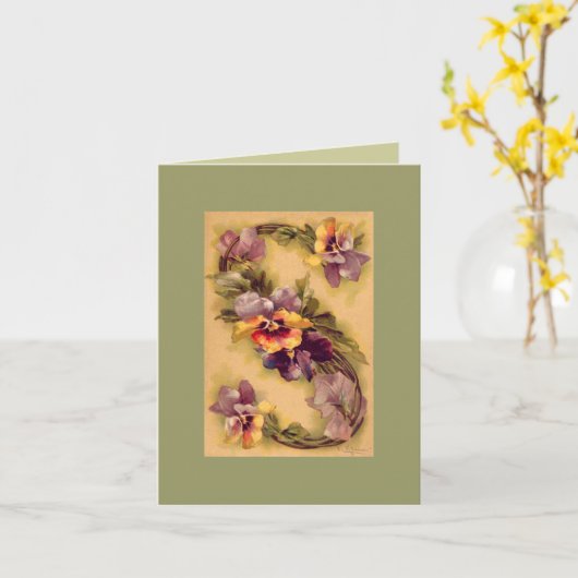 Klein Blumen-Alphabet S -- ANMERKUNGS-KARTE DKGR Karte (Gelbe Blume)